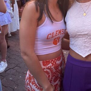 Clemson White Crop Top